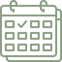 Icône de calendrier avec coche