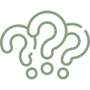 Trois points d'interrogation verts